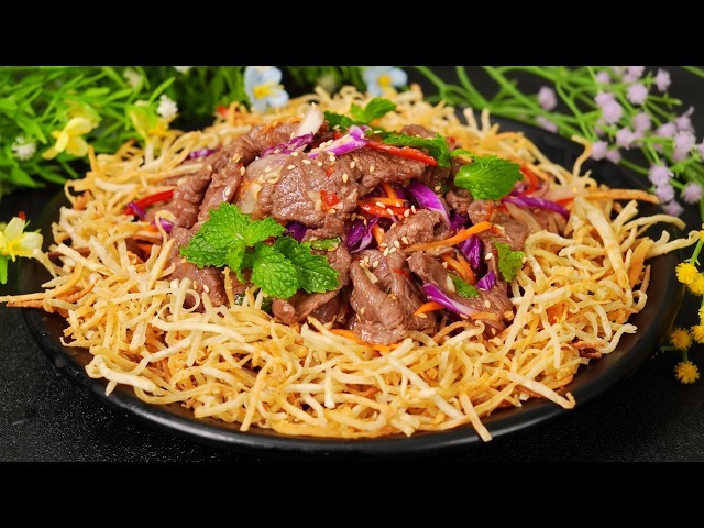 Gỏi bò khoai môn